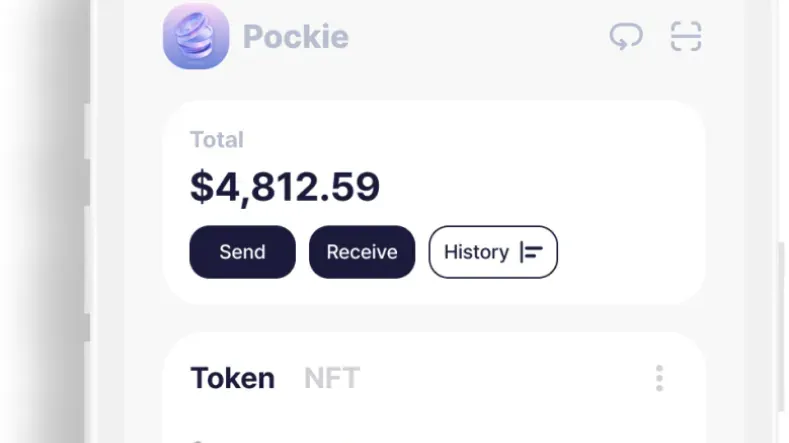 Pockie wallet home screen